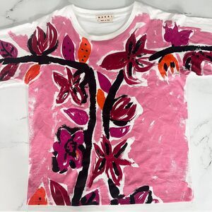 $395 Marni Floral Print T-shirt Pink sz 42